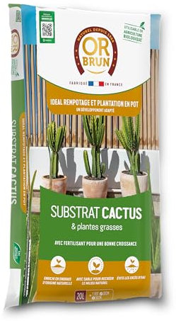 Substrat Cactus Or Brun 20 litres – Drainage et équilibre pour vos plantes