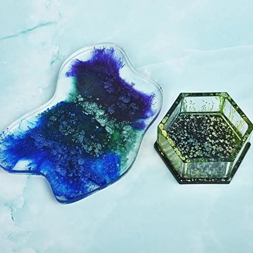 misppro 2x6 Pieces Metallic Alcohol Inks Bottles 15ml for Epoxy Resin Art, Resin Painting, and Craft Projects - Gold, Silver, Copper, Gun, Rose Gold, Pearl White