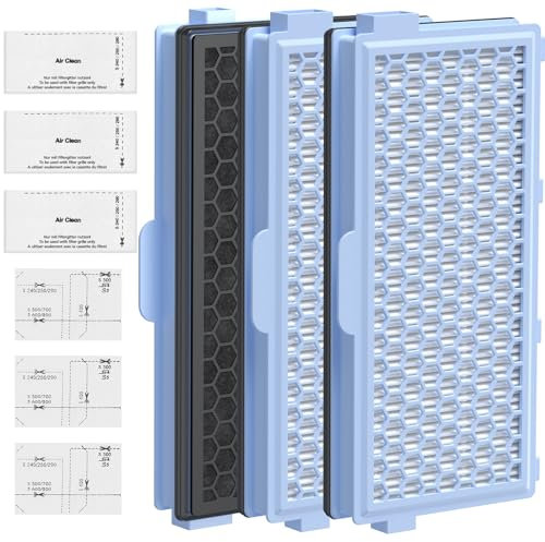 3 Filter für Miele Staubsauger [Compact C1 & C2, Complete C2 & C3, S8340] 3 Motorschutzfilter und 3 Abluftfilter Ersatzfilter Kompatibel mit Miele Staubsaugern S4000, S5000, S6000 & S8000 Series