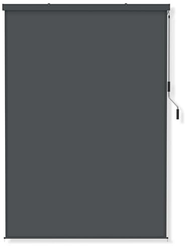 FIVMEN Senkrechtmarkise Außen 180x250 cm Aussenrollo Wetterfest Sonnenschutz mit Handkurbel Sonnenschutzrollo Balkonrollo 180 cm Breit Balkonschutz Balkon Sichtschutz für Terrasse Garten, Anthrazit