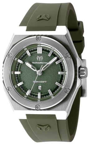 Technomarine Coral - Legacy TM-416054 Women's Watch - Waterproof - Analogue - Quartz Movement - Stainless Steel with Green dial - 36mm