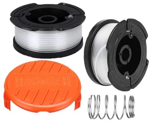 Senda 3 Pcs Spool Trimmer Spool Cover and Line, Strimmer Spool Replacement Parts Compatible with Black Decker GL280, GL301, GL425, GL430, GL545, GL555, ST1823, GL430-530 A6481 A6485 AF-100