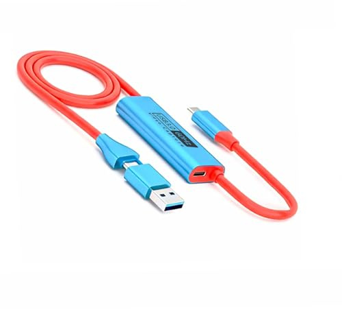 GKEAPZA Capture Card USB C to USB-A/C 4K Video Capture Card USB 3.0, Supports 100W Fast Charging, Video Recording for Gaming, Streaming, Recording, Compatible with Switch, Steam Deck, iPad