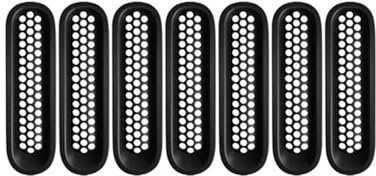 Facelift Grill Für Jeep Für Wrangler JK 2007-2017 7-teiliges Frontgrill-Netzeinsatz-Trimm-Auto-Clip-in-Kühlergrill-Abdeckungsschutz Auto-Styling-Zubehör Gitter Kühlergrill(Matte Black)