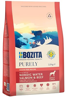 Bozita Dog Purely Adult Large LACHS & RIND Grain Free 2,5kg