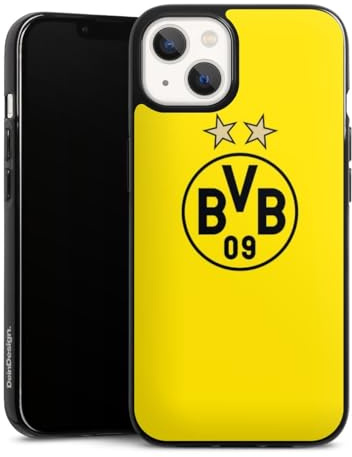 Silikon Hülle kompatibel mit Apple iPhone 13 Case schwarz Handyhülle Borussia Dortmund Sterne BVB
