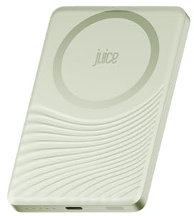 Juice Batterie Externe Slim Wavey, Batterie magnétique de 5 000 mAh, Compatible Qi 15 W Max, Chargeur Portable Compatible MagSafe, Design Fin, pour iPhone Air/Série 17/16/15 – Sauge