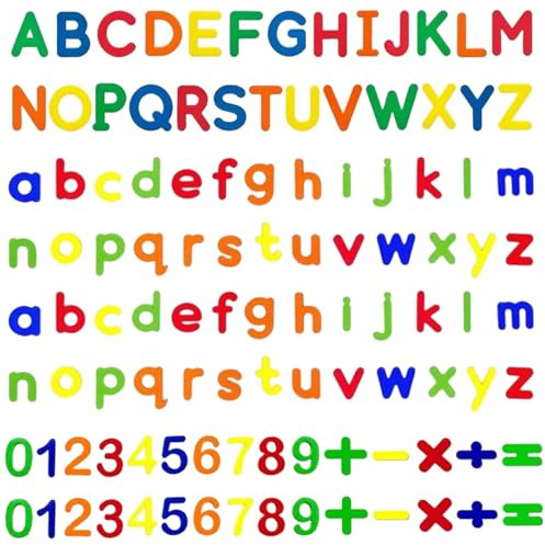 SinChic Imanes para Nevera Magnéticos,108 PCS Letras y Números Magnéticos para Niños Imanes para Nevera Coloridos Juguetes Educativos para el Hogar y el Aula