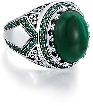 Siegelring, Ring Silberring mit 11 * 15MM 7CT Oval Sterling Silber Vintage Retro Schmuck Größen I bis Z+6