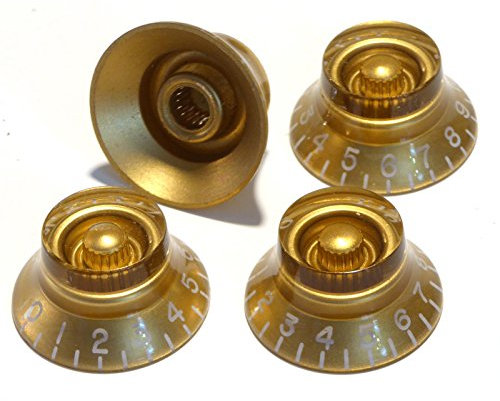 4x Gold guitar control knobs 0-10 scale tone or volume Speed Knob for Stratocaster Telecaster Gibson Ibanez Etc..