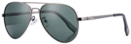 Pro Acme Small Sunglasses Small Face Polarized Pilot Sunglasses for Men and Women (Gunmetal Frame | G15 Lens)