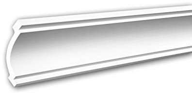 Profhome Flexible Eckleiste 150106F 200 cm x 9 cm x 7,2 cm aus Polyurethan vorgrundiert