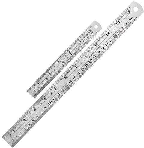 Mr. Pen Stahllineale, 15,2 cm und 30,5 cm, Metalllineale, 2 Stück