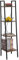 eSituro Scaffale Libreria a Scala Scaffale Porta oggetti in Acciaio Legno 4 Ripiani Design Industriale Scaffalatura Multifunzionale per Cucina Soggiorno Nero+Noce SSTR0054