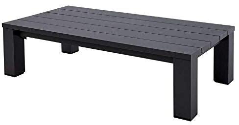 Gartentisch - Anthrazit - Aluminium - 140 x 72 cm - Lamellenoptik