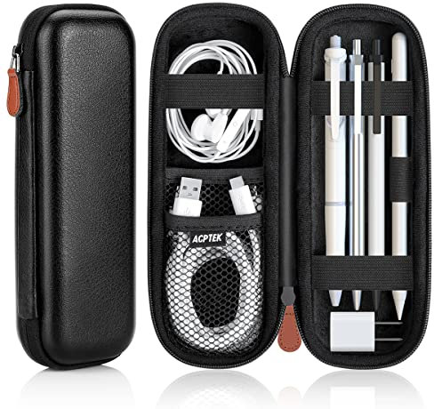 AGPTEK Custodia per Apple Pencil Penna Universale,EVA AntiGraffio Borsa Custodia per Pencil di iPad,Astuccio Rigido Stilografica,Copertina Protettiva Rigida per Samsung Stylus Surface Pen,Cavo,Nero