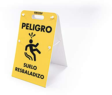 Oedim Señal Suelo Resbaladizo Fabricada en PVC de 5mm| 30 x 50 cm | Contiene Cuerda