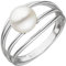 Jobo Damen Ring 585 Gold Weißgold 1 Süßwasser Perle Perlenring Größe 56