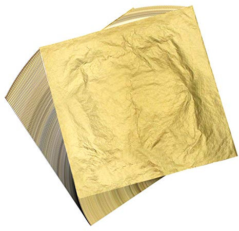 100 Blatt 16 x 16 cm blattgold blattsilber Imitation Blattgold zum Basteln Schlagmetall Kunstprojekt versilbern Kunstprojekt, Handwerk Dekoration Möbel Dekoration DIY