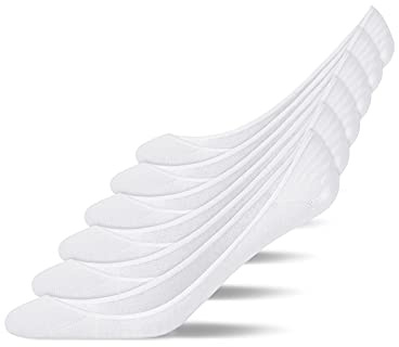 Snocks Ballerina Socken aus Bio-Baumwolle - 6 Paar - Füßlinge Damen & Herren mit Silikonstreifen - Gr. 35-46 - Atmungsaktiv & Weich