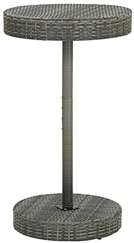 Tidyard Gartentisch Stehtisch Esstisch Tresentisch Bartisch Bistrotisch Partytisch Runde Tischplatte,Terrassentisch Balkontisch Gartenm?bel Tisch Küchentisch Grau 60,5x106cm Poly Rattan