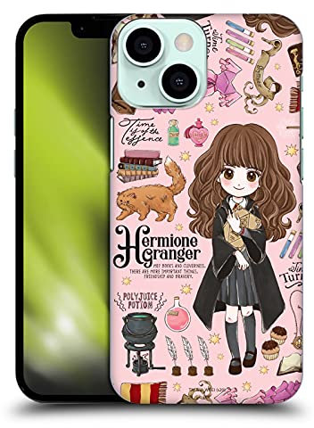 Head Case Designs Officially Licensed Harry Potter Hermione Pattern Deathly Hallows XXXVII Hard Back Case Compatible With Apple iPhone 13 Mini
