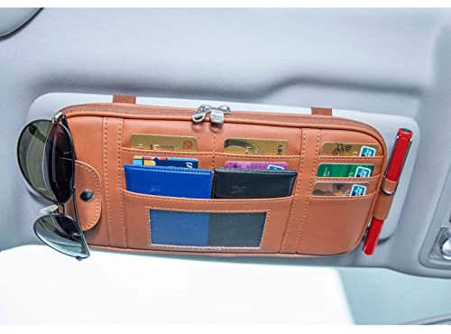Organizer per visiera parasole, organizer per visiera, organizer per visiera auto, parasole per auto, organizer per visiera parasole (marrone)