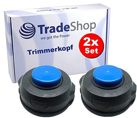 2x Trade-Shop Fadenkopf Rasentrimmer Kopf Doppelfadenkopf Fadenspule Nylonfaden für Husqvarna Rasentrimmer Freischneider Rasenmäher Motorsense