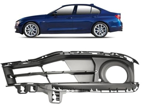 DM Autoteile 100368 Nebelscheinwerfer Gitter rechts kompatibel für BMW 3er Touring F30 F80 Facelift 2015-2018