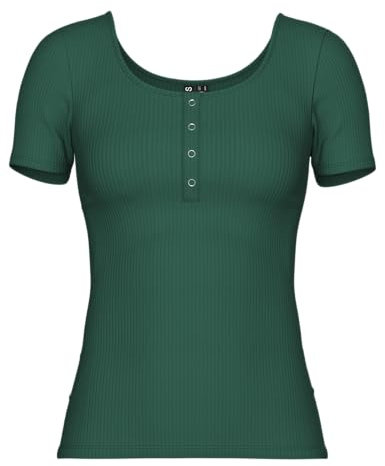 PIECES Pckitte SS Top Noos BC T-Shirt, Trekking Green, M Femme