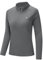donhobo Damen Sport T-Shirt Running Fitness Shirts Langarm Oberteile Yoga Gym Crop Top Leicht Trainingsshirt Sportshirt mit 1/4 Reißverschluss (Dunkelgrau, M)