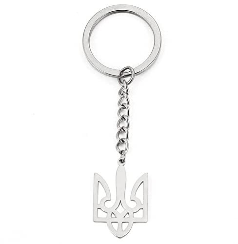 Hrippy Ukraine National Emblem Keychains 1pcs Ukrainische Symbol Key Ring Edelstahl Schlüsselhalter Für Handtaschendekoration