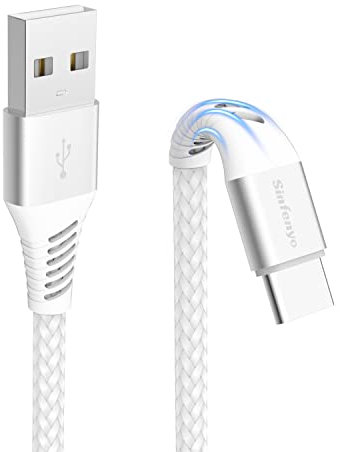 Sinfenyo Cavo USB Type C 1M, Nylon, per Android Samsung Galaxy S23/S22/S21/S20/S10/S9/S8/A30/A40/A50/A70/A20e/A51/A71,Huawei P30/P20/P10,Xiaomi Mi 11 Lite,Redmi Note 10 9 Pro