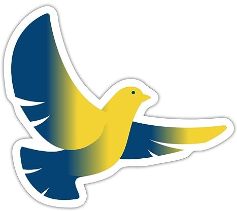 Spreadshirt Stand With Ukraine Peace Frieden Friedenstaube Taube Sticker Aufkleber, 10 x 10 cm, Mattweiß