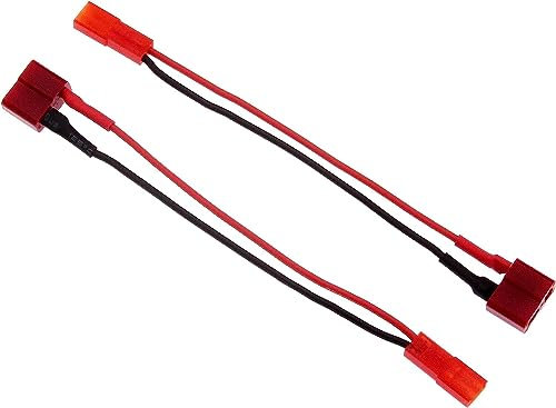 ikarex-shop 2X Stück Adapter-Kabel T-Plug Buchse auf JST BEC Stecker RC Verbindung Silikon Draht RC Verbinder Lipo Akku 22AWG