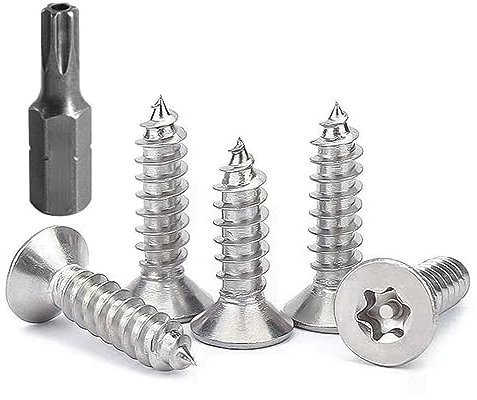 FarDeer Vis de Sécurité en Acier Inoxydable - Tête Fraisée M4/M5 Torx Antivol et Inviolable - Argent (M5*50mm * 20pcs)