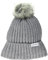 Calvin Klein Damen Warm Fleece Lined Faux Fur Pom Hat Winter-Hut, Meliert, Mittelgrau, Einheitsgröße