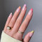 24pcs Short Oval False Nails French Tip Stick on Nails Multicolor Edge Press on Nails Removable Glue-on Nails Fake Nails Acrylic Full Cover Nails Women Girls Nail Art Accessories