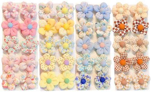 FZBNSRKO Blumen-Haar-Accessoires, 40 niedliche, bunte kleine elastische Pferdeschwanz-Halter für dünnes Haar – Baby, Kleinkinder, Kinder, Teenager, Mädchen (Stil 2)