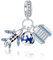YUMINN Flugzeuggepäck Erde Drei in einem Charm for 925 Sterling Silver for Women's Armbänder & Halsketten Dangle Anhänger für Weihnachten Valentinstag Muttertag Schmuck Geschenke für Mädchen