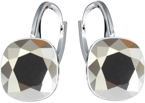 MŚ 1997 MENNICA ŚWIDNICKA Hängende Ohrringe 925 Silber mit Marken Kristall Zirkonia - Damen Schmuck Echt Silberne Hänge Ohrhanger Ideal Geschenge (Light Chrome)