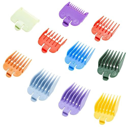 Landrain 10 Stück Aufschiebekämme für Schermaschine, Haar Clipper Guide Limit Kamm Set
