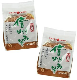 Hikari Miso Pasta per zuppa bianca – Confezione doppia – Shiro Miso Pasta dal Giappone – Vegano – OG ASIA – 2 x 400 g