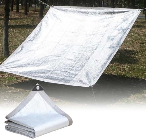 NEPHRA Filet Anti Chaleur Pare-Soleil en Aluminium, Toile D'Ombrage Réfléchissant, Voile D'ombrage Rectangulaire, Toile Pergola pour Patio Jardin Carport Abri Voiture Serre, UV(10mx10m)