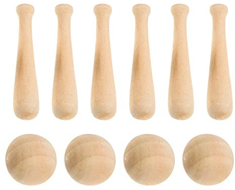 CIYODO 30 Stück Mini Baseball Unfertiges Holzhandwerk Holzhandwerk Ornament Holzhandwerk Verzierung Unfertiges Ornament Handwerk Holzornament Holzhandwerk Zubehör