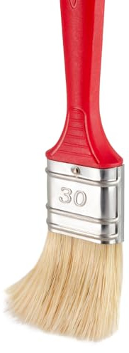 Flachpinsel | Malerpinsel | mit rot Kunststoff-Griff | Breiten: 20 30 40 50 60 70 80 100 mm (5 Stück, 30 mm)