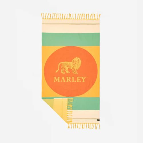 Slowtide Bob Marley, Judah türkisches Strandtuch, ultraleicht und schnell trocknend, sandabweisend, mit Kordelzugschlaufe, 180 x 96 cm
