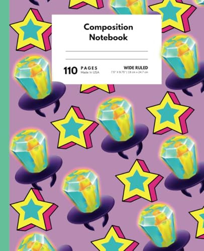 Ring Pop Composition Notebook: Writing Exercise Book: 110 White Wide Rule Pages, 7.5x9.25, Perfect Gift for Girls, Birthday Gift, Christmas Stocking Stuffers, School, Party Bag items