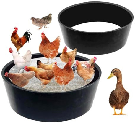 Hühnerstaubbad Sandbadewannen, bodenlose Konstruktion, PE-Umgebung, Sandbad für Hühner, Hühnerstall-Reinigungsbehälter, Behälter für Hühnerstall-Kalk, Essential Chicken (black)