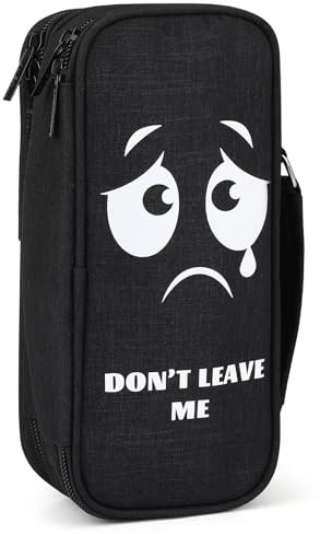 Wzone Federmäppchen Großer Kapazität mit Organizer 5 Fach für Jungen Mädchen, Pencil Case Schreibtisch Organizer Schule & Büro Studentin, Don't Leave ME